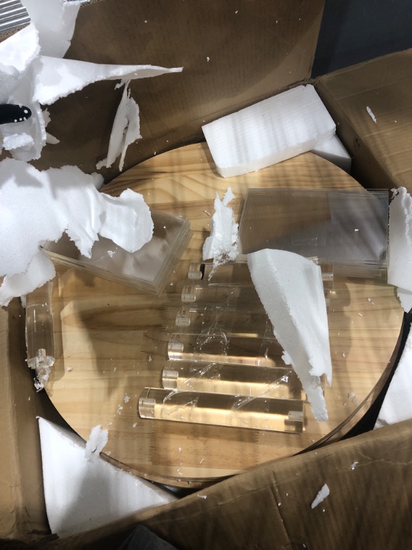 Photo 1 of TAKEKIT 7-Tier Rotating Shoe Rack, 360 Degree Spinning Shoe Display Tower, Lazy Susan Shoe Rack Made of Acrylic and Solid Wood, Round Revolving Shoe Organizer for Closet, Entryway and Bedroom