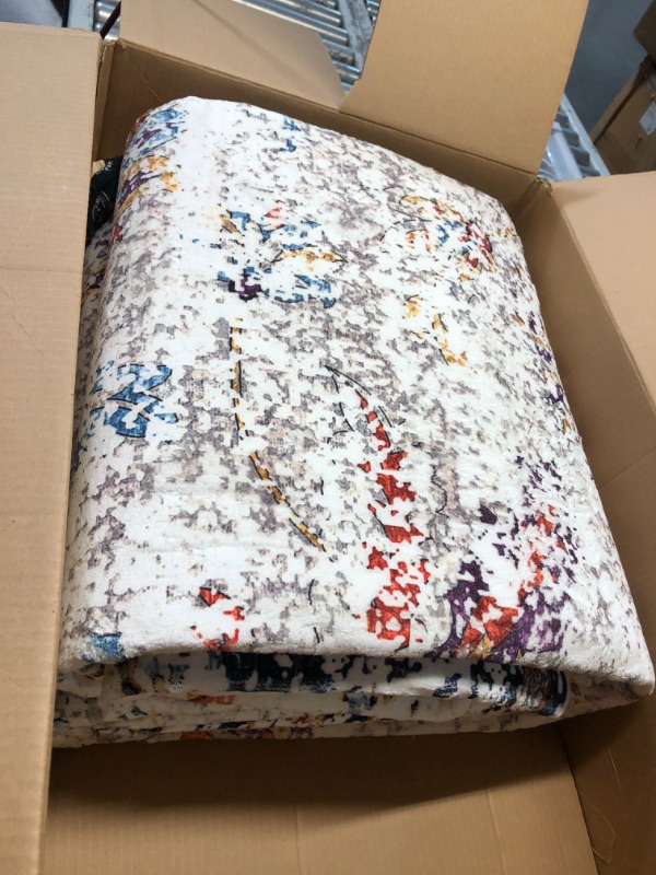 Photo 1 of Istana Large Rug 9x12 - Multi Colors Living Room Rug Colorful - 12x9 Area Rug - Stain Resistant 12x9 Rugs for Living Room - Eco-Friendly Natural Fiber Rugs 9x12 - Large Boho Area Rug