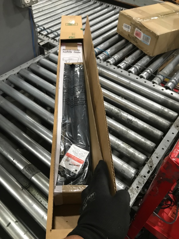 Photo 1 of Reinforced 195 Inch Retractable Baby Gates Extra Wide Dog Gate with Support Rods – Prevent Crawling Under, 16ft Wide Retractable Fence Outdoor Retractable Gate Indoor Long Gates for Kids or Pets/Black