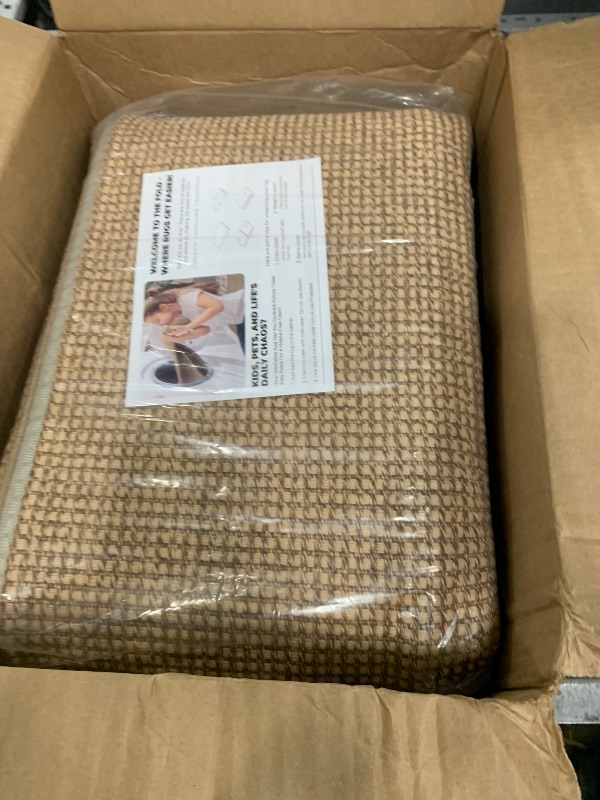 Photo 1 of Ivissy Braided Runner Rug 3x18 Ft Washable Runners for Hallways Non Slip Kitchen Runner Rug Cotton Long Entryway Runner Indoor, Woven Carpet for Hall Stair Entryway, Tan/Brown