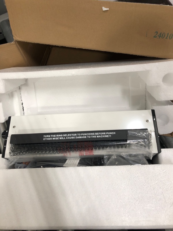 Photo 1 of Rayson TD1202R Binding Machine, 3:1 Pitch Wire Binding Machine, Round Holes, Punch 12 Sheets/Bind 120 Sheets with Sturdy Metal Construction