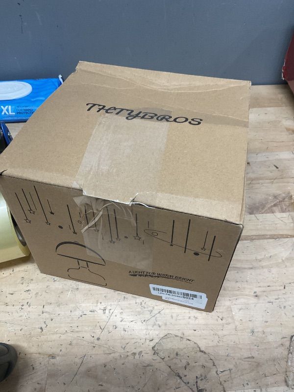 Photo 1 of THTYBROS Mushroom Lamp Bedside Table Lamp,Flocking Table Lamp,Aesthetic Modern Lighting for Bedroom Retro Living Room Decor,Button Control Table Lamp for Birthday Christmas Gifts?Orange? ?