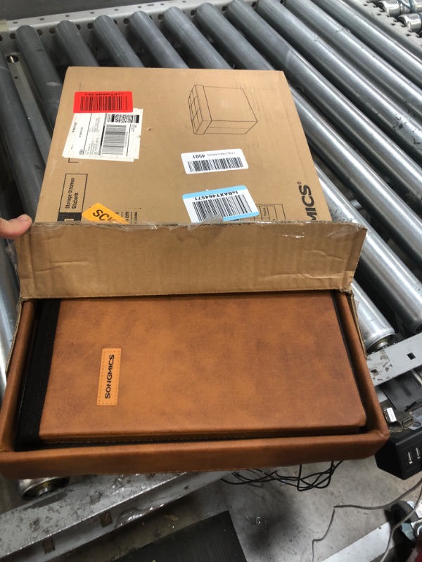 Photo 1 of SONGMICS Small Folding Storage Ottoman, Foot Rest Stool, Cube Footrest, Synthetic Leather, 12.2 x 16.1 x 12.2 Inches, 286 lb Capacity, for Living Room, Bedroom, Dorm, Coffee Brown ULSF100K01