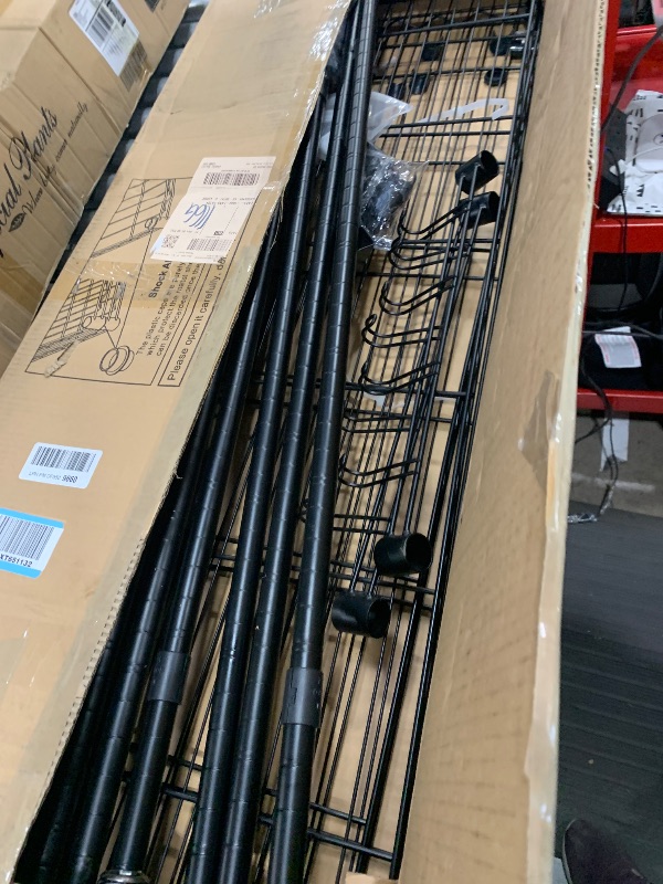 Photo 1 of VIPEK R2 Plus Heavy Duty Rolling Garment Rack 3 Tiers Adjustable Wire Shelving Clothes Rack with Double Rods and Side Hooks, Freestanding Wardrobe Storage Rack Metal Clothing Rack, Black