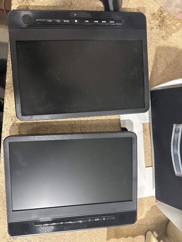 View 3 of WONNIE 10 Inch Car DVD Players, Portable DVD Player Dual Screen Play Two Different or The Same Movie with 2 Headrest Mount, 5H Rechargeable Battery, Last Memory, AV Out/in, Support USB/SD/Sync TV