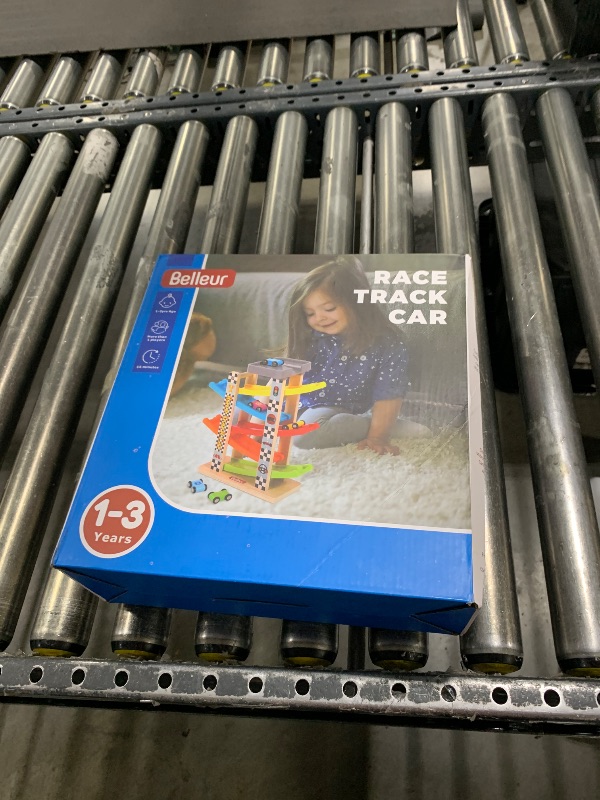 Photo 1 of Belleur Montessori Toy for 1-3 Years Old Boys and Girls, Kid Wooden Race Track Car
