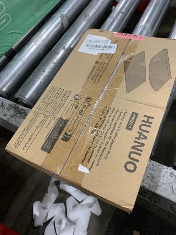 Photo 1 of HUANUO Steel Monitor Mount Reinforcement Plate for Thin, Glass and Other Fragile Tabletop, Steel Bracket Plate Fits Most Monitor Stand C Clamp Installation