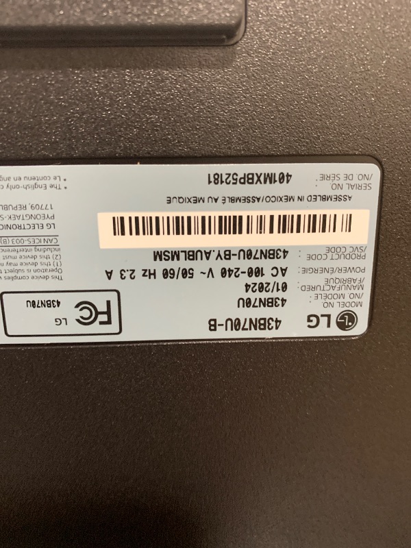 Photo 1 of 43BN70U-B Widescreen LCD Monitor
