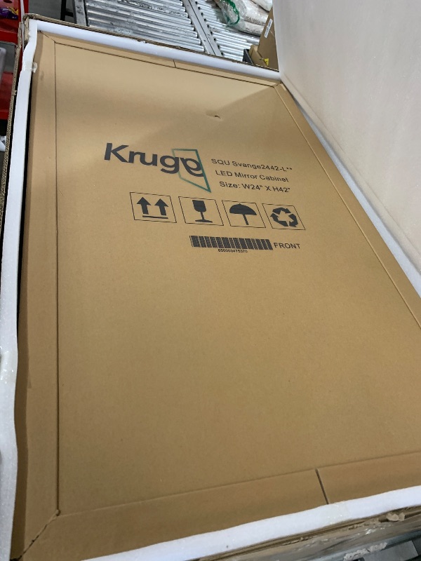 Photo 1 of Krugg LED Medicine Cabinet 24 Inch X 42 Inch | Recessed or Surface Mount Mirror Cabinet w/Dimmer & Defogger + 3X Makeup Mirror Inside & Outlet + USB (Left Hinge 42" Tall)