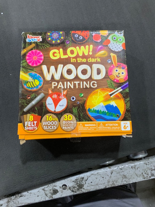 Photo 1 of Klever Kits Wooden Painting Craft Kit-Glow in The Dark- Arts and Crafts for Kids Ages 6-12 Wood Slices with Art Activitiy Supplies, Wood Crafts for Boys Girls Party Gift Easter Painting