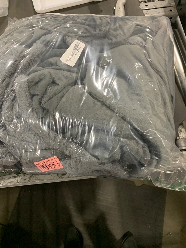 Photo 1 of Bedding Aid Sherpa Fleece Blanket – Reversible, Waterproof and Leak Proof, Mess-Free Comfort for Wet Nights and Intimate Moments (Charcoal Grey/Silver Grey, Queen 90x90)