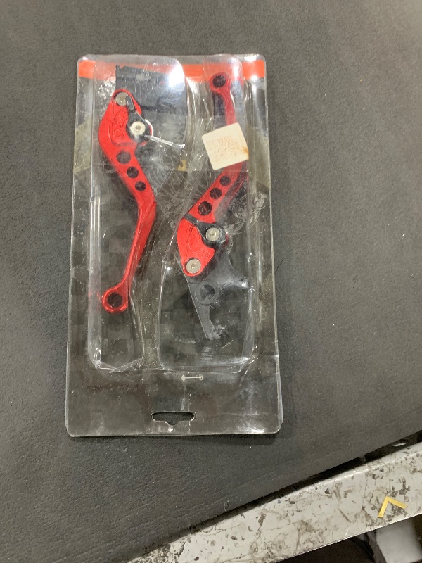 Photo 1 of 1 Pair Motorcycle Clutch Lever and Brake, Dirt Bike Levers of CNC Aluminum Motorcycle Clutch Drum Brake Lever Handle (Red)