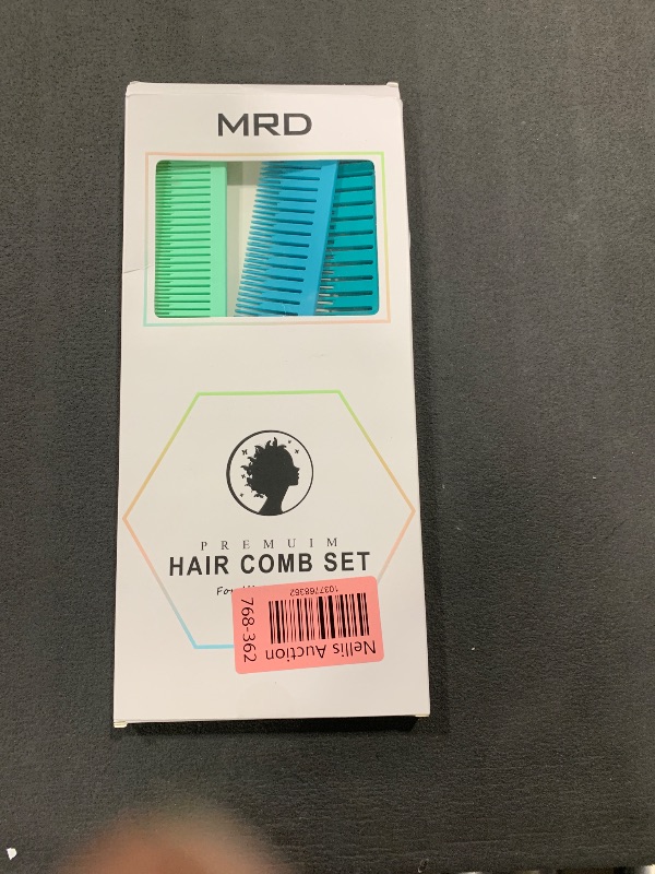 Photo 1 of 3 Sizes Premium Highlighting Comb Set Professional Weaving Styling With Rat Tail Comb Nylon Teasing Heat Resistant For Hair Salon Barbershop Home(Blue/Green)