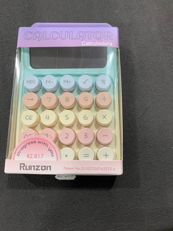 Photo 1 of UPIHO Standard Blue Calculator - Colorful with 12 Digit Display and Big Buttons, Cute Office and School Accessory