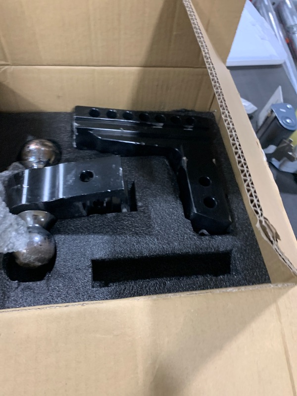 Photo 1 of Adjustable Trailer Hitch for 2" Receiver – 6-Inch Adjustable Drop/Rise Dual 2" & 2-5/16" Tow Balls 12,500 LB GTW, Durable Aluminum with Dual Anti-Theft Locking Pins for Trucks & Trailers, Black