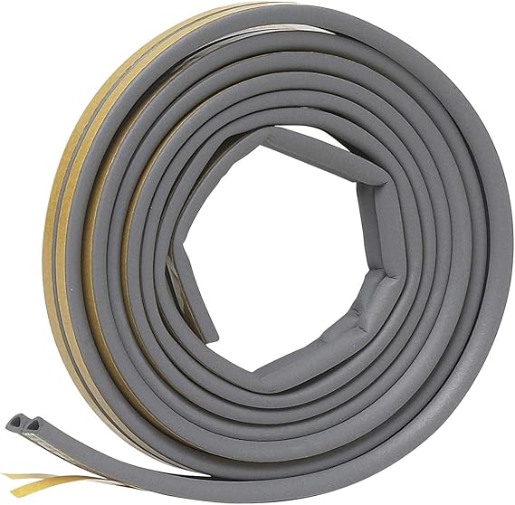 Photo 1 of Frost King P D-Section Rubber Self-Stick Weatherseal Tape, 5/16" W, 1/4" T, 17 ft L, Grey