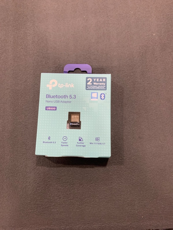Photo 1 of TP-Link USB Bluetooth Adapter for PC, Bluetooth 5.0/5.3 Dongle Receiver, Plug and Play, Nano Design, EDR & BLE, Supports Windows 11/10/8.1/7 for Desktop, Laptop, PS5/PS4/Xbox Controller (UB500)