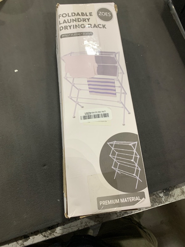 Photo 1 of ZOES HOMEWARE 2024 Enhanced Clothes Drying Rack | Foldable Drying Rack Clothing for Laundry | Small Collapsible Portable Dryers for Laundry | Use for Indoor & Outdoor | White 37.5"x29"x12"