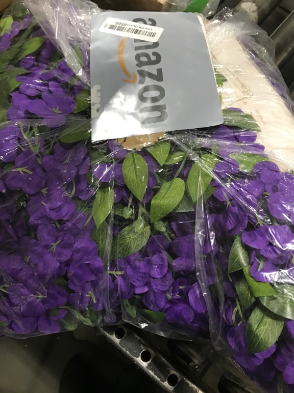 Photo 1 of U'Artlines 5Pcs 7.2 Ft/Piece Artificial Wisteria Garland Silk Fake Purple Wisteria Flowers Hanging Greenery Vines Garlands Rattan for Home Garden Wedding Arch Party Indoor Outdoor Decor