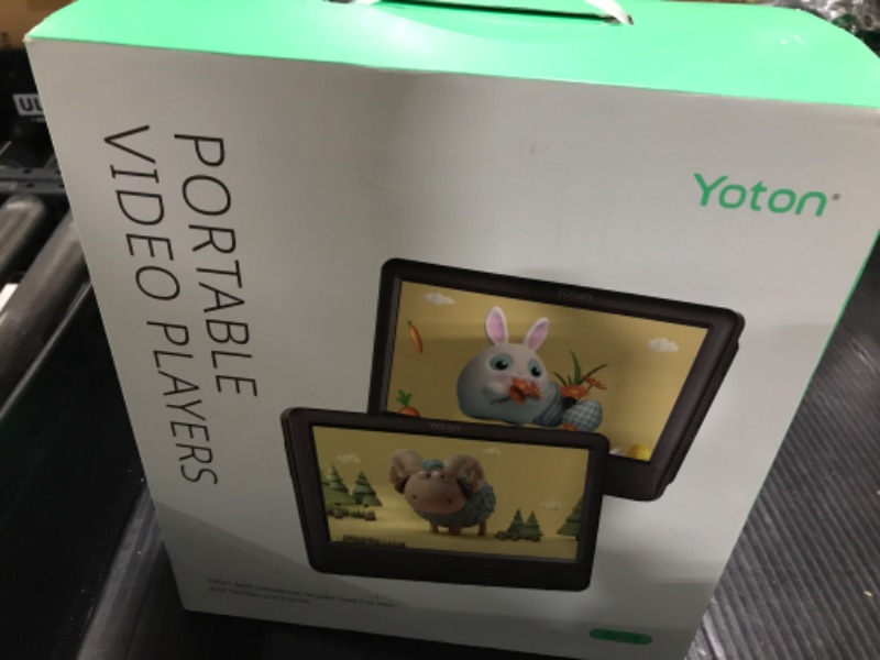 Photo 1 of YOTON 10.5" Two Car DVD Players Portable Headrest Dual Screen Play a Same or Two Different Movies with 6 Hours Rechargeable Battery, 2 Mounting Brackets, Support USB/SD/Sync TV