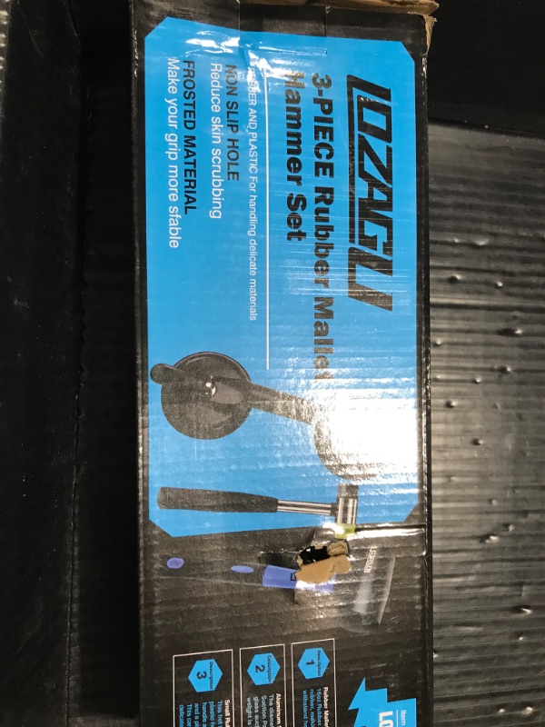 Photo 1 of LOZAGU Floor Gap Fixer Tool Set with Aluminium Suction Cup & Rubber Mallet Hammer, Fixer Tool for Laminate Floor Gap Repair? (Blue)