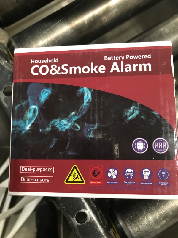 Photo 1 of 2 in 1 CO & Smoke Alarm,Carbon Monoxide Detectors, with Battery, Smoke Detector,85dB in Alarm,for Home and Kitchen,LCD Screen,Easy to Install