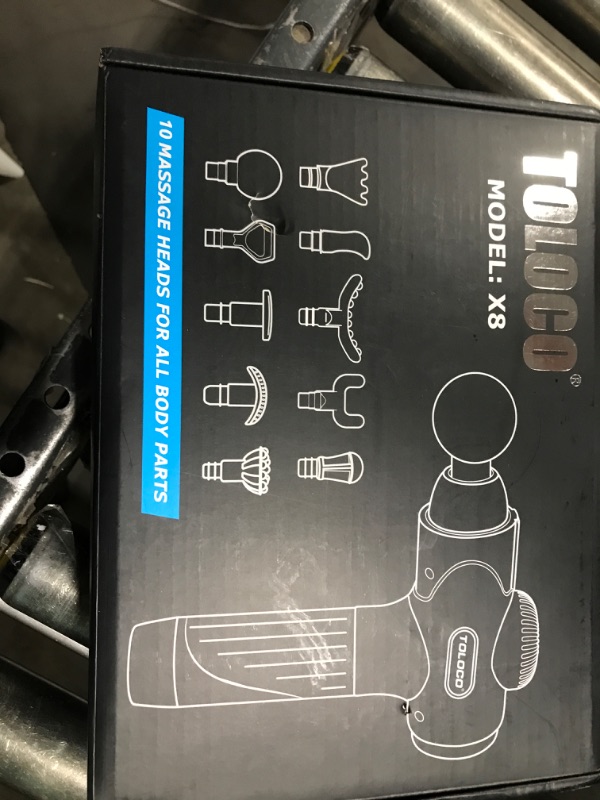 Photo 1 of TOLOCO Massage Gun Deep Tissue, Percussion Massage Gun with 10 Replacement Heads, Super Quiet Portable Electric Massager for Athletes, Relax, Black
