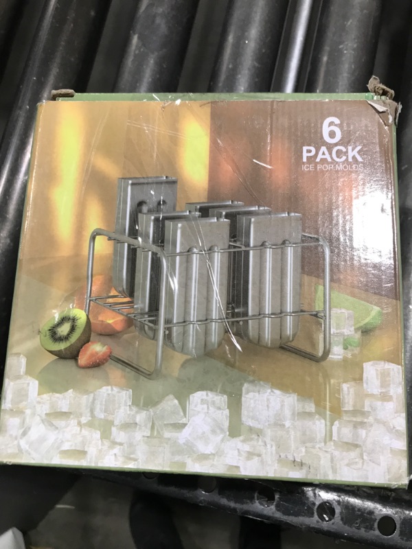 Photo 1 of Baffect Metal Popsicle Moulds, Set of 6 Round Head Stainless Steel Ice Lolly Molds with Holder, Fast Freezing Ice Cream Makers with Lollipop Sticks and Bags