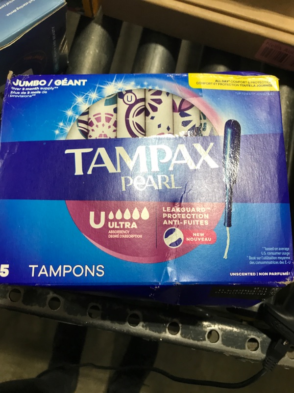 Photo 1 of Tampax Pearl Tampons, with LeakGuard Braid, Ultra Absorbency, Unscented, 45 Count (Packaging May Vary)