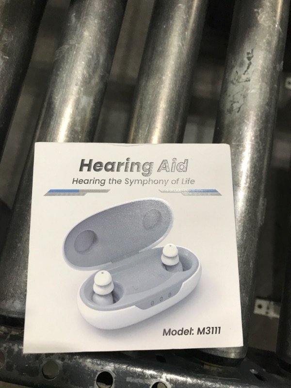 Photo 1 of OTC Hearing Aids for Seniors - Hearing Aids with Digital Chips, Supermini Rechargeable Hearing Amplifiers Invisible with 16-Channel Sound Processing 3 Volume and 80H Wireless Charging Case (White)