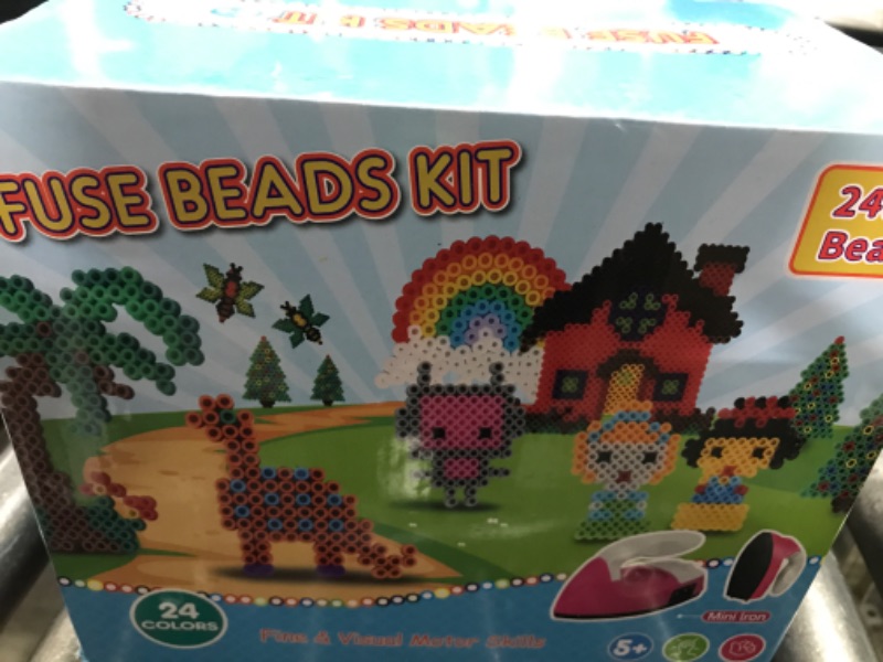 Photo 1 of Meland Fuse Beads with Mini Iron - 24,000pcs Beads for Crafts for Girls Age 3-12 Year Old, 24 Color 5MM Melty Beads Set with Mini Iron, Art & Craft Kit for Girls Gift Idea for Birthday Christmas