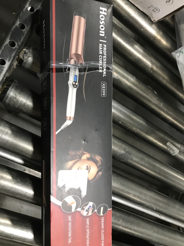 Photo 1 of Hoson 2 Inch Curling Iron Large Barrel, Long Barrel Curling Wand Dual Voltage, Ceramic Tourmaline Coating with LCD Display, Glove Include, Gold