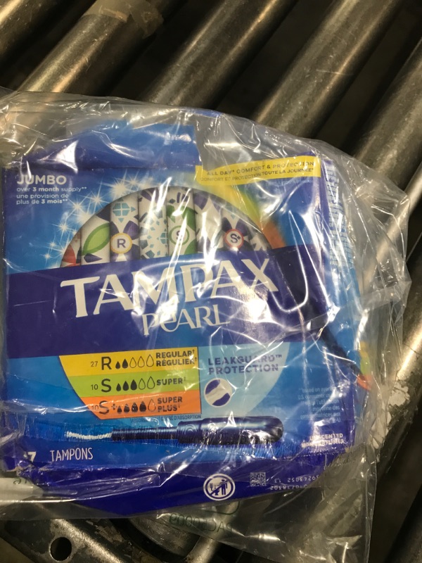 Photo 1 of Tampax Pearl Tampons Trio Pack, with LeakGuard Braid, Regular/Super/Super Plus Absorbency, Unscented, 47 Count (Packaging May Vary)