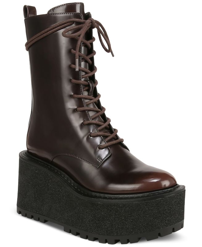 Photo 1 of CIRCUS NY Women's Brown Slater Platform Combat Boots - Size 8
