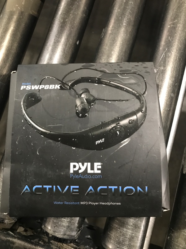 Photo 1 of Pyle Waterproof MP3 Music Player Headphones - Marine Grade IPX8 Waterproof Rating w/ Built-in Rechargeable Battery, 8GB Memory & FM Radio, Charges Via USB Port, LED Indicator Lights PSWP8BK
