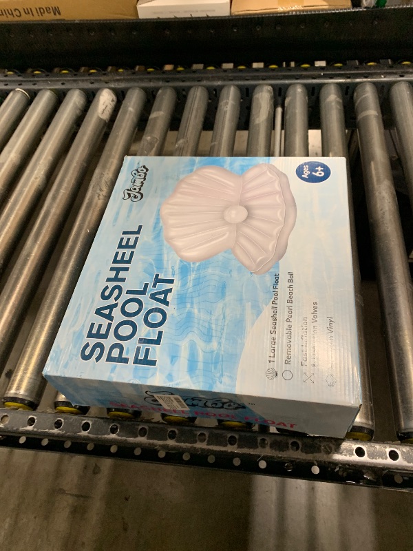 Photo 1 of JAMBO Inflatable Seashell Pool Float, Pool Floats, Mermaid Floaty 