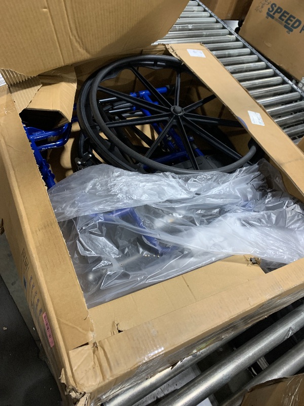 Photo 1 of Drive Medical Blue Streak Lightweight Wheelchair with Swing-Away Footrests and Flip-Back Arms, 18 Inch Seat