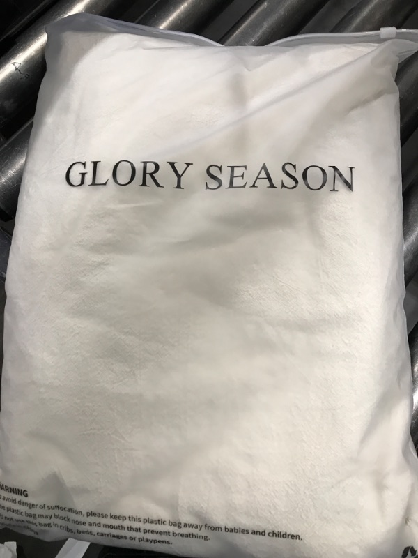 Photo 1 of Glory Season Retro Farmhouse Ruffle Tablecloth Cotton Flounces Trim Washable Table Cover Tablecloths for Rectangle Table Baby Shower Kitchen Party Wedding Decor,White, 60''x102''