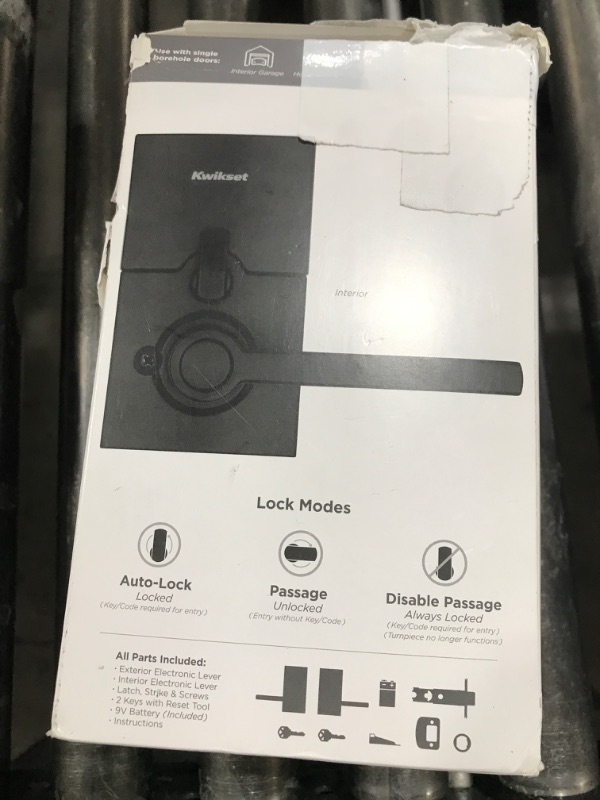 Photo 1 of Kwikset 99170-004 SmartCode 917 Keypad Keyless Entry Contemporary Residential Electronic Lever Lock Deadbolt Alternative with Halifax Door Handle and SmartKey Security, Matte Black