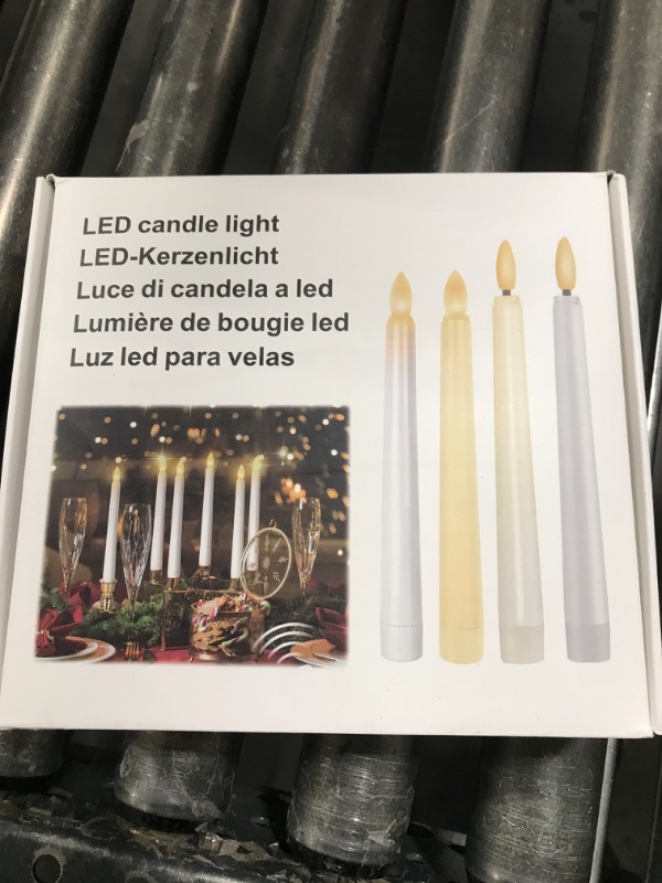 Photo 1 of Daord LED Flameless Flickering Taper Candles with Remote & Timer Warm Light Battery Operated Christmas Window Candle for Wedding Party Holiday Home Table Decoration (9 Packs,White+Gold Holder(A))…