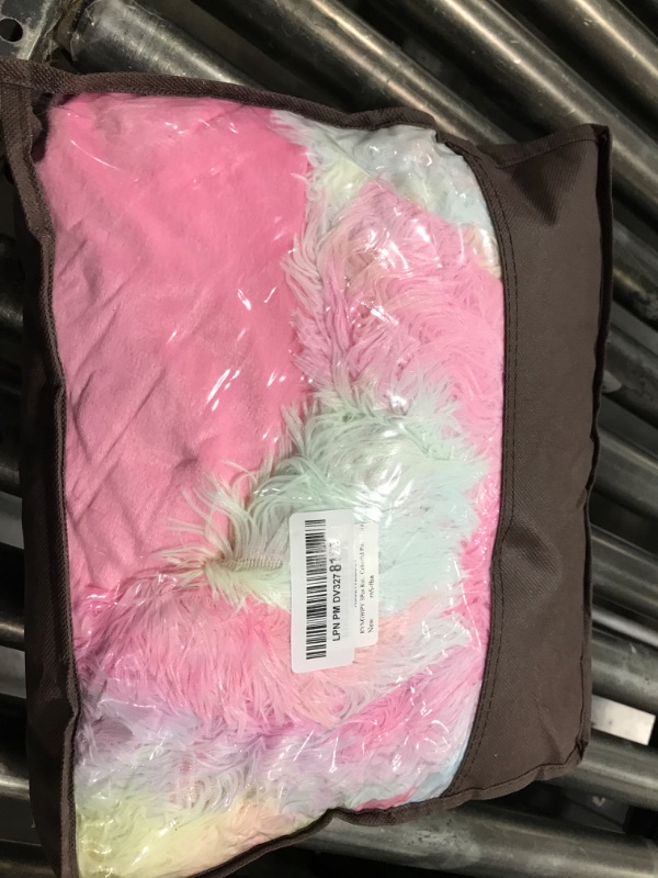 Photo 1 of RYNGHIPY 3Pcs Rainbow Girls Bedding Sets Twin Size Ultra Soft Long Hair Plush Shaggy Duvet Cover with Pillowcases Colorful Tie Dye Bedding Set with Hidden Zipper Closure (Colorful Pink,Twin)