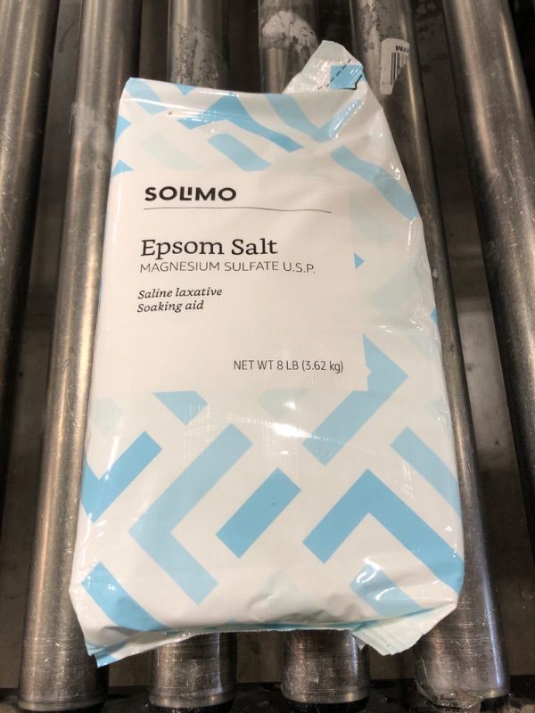 Photo 1 of Amazon Brand - Solimo Epsom Salt Soak, Magnesium Sulfate 8 Pound (Pack of 1)