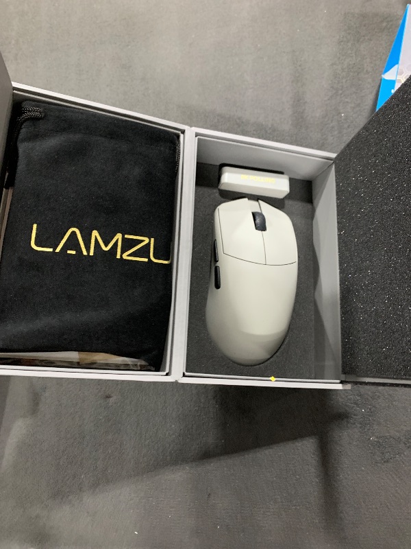 Photo 1 of Lamzu Maya X Wireless Gaming Mouse, Ultra Lightweight 47g, Optical Switch, Maximum 30000 DPI, Symmetrical, MCU Nordic 52840, Dust-Proof Encoder, PAW3950 Sensor(Larger Maya) (Grey)