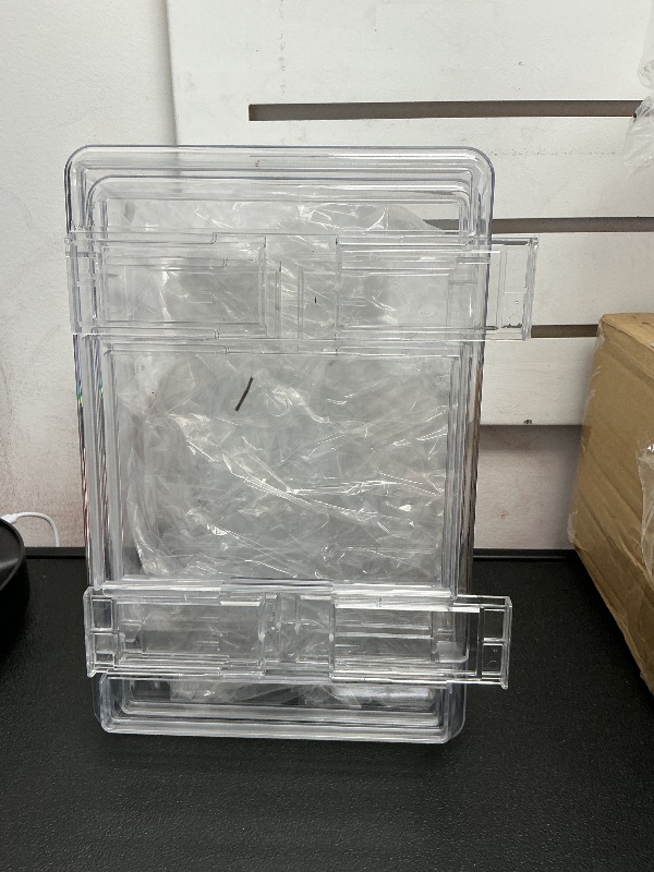 Photo 1 of Sorbus Stackable Storage Bins Open Front - Clear Stackable Storage Bins - Pantry Bins for Storage and Organization - Acrylic Stackable Bins for Kitchen - Clear Pantry Organizer Bins (Medium 4 Pack)
