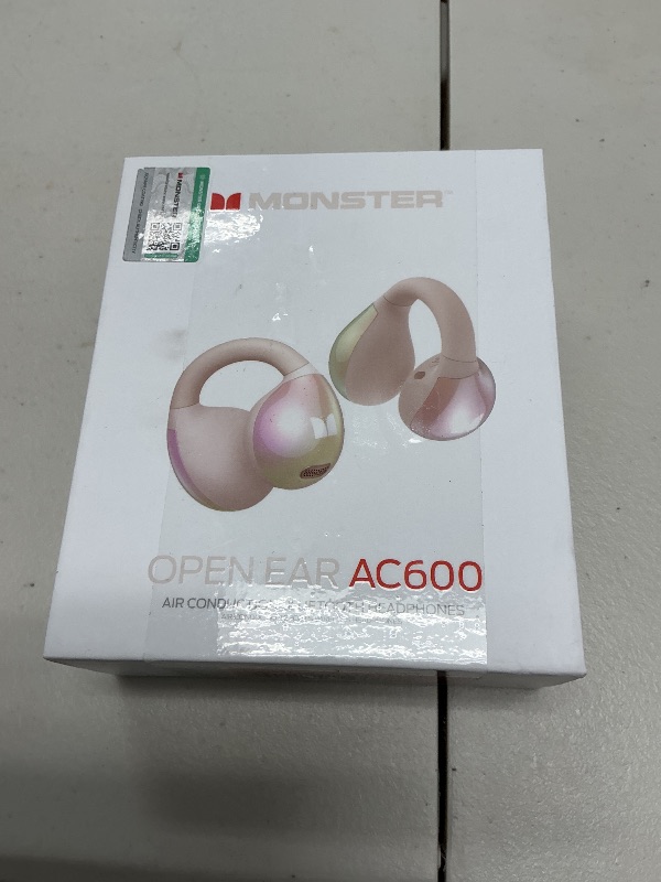 Photo 1 of Monster Open Ear AC600 Headphones, Bluetooth 5.4 Wireless Earbuds with HiFi Stereo, Clip-On Earbuds with ENC Clear Call, 21H Playtime, Touch Control, IPX6 Waterproof Wireless Headphones for Outdoor