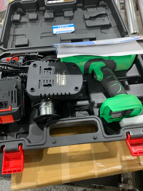 Photo 1 of NEWTRY Cordless Rebar Tie Automatic Rebar Tying Gun Portable Steel Tie Tool with 2pcs 2000mAh Rechargeable Batteries for ?0.3"-1.33" Rebar