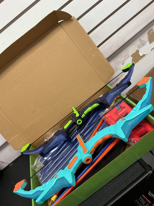 Photo 1 of Kmuxilal 2 Pack Kids Bow and Arrow Set with LED Flash Lights, 14 Suction Cup Arrows and Fluorescence Standing Target-Perfect Indoor and Outdoor Archery Set Toy Gift for Boys and Girls Ages 4-12