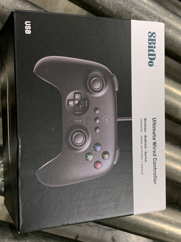 Photo 1 of 8BitDo Ultimate Wired Controller, USB Wired Controller for PC Windows 10, Android, Steam Deck, Raspberry Pi and Switch (Black)