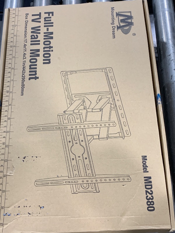Photo 1 of Mounting Dream TV Wall Mount for 32-65 Inch Television,Mount with Swivel and Tilt, Full Motion Bracket with Articulating Dual Arms, Fits 16inch Studs, Max VESA 400X400 mm, 99lbs, MD2380