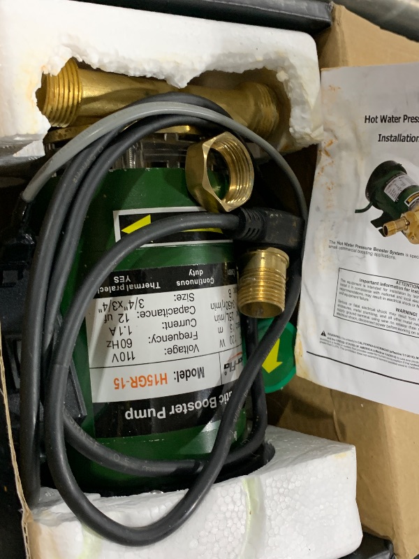 Photo 1 of 120W Water Pressure Booster Pump 115VAC,396 GPH,21.7 PSI Household Automatic Home Booster Pump with Water Flow Switch for Home Kitchen Bathroom Irrigation(H15GR-15)